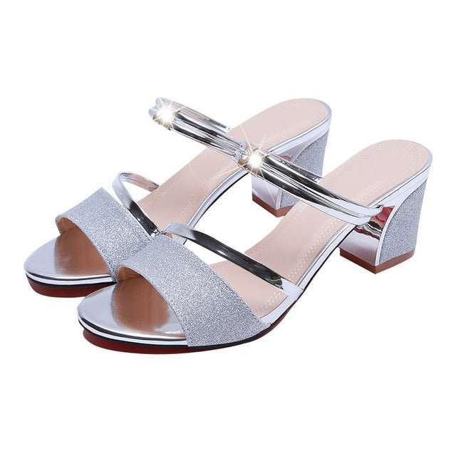 Thick With Open Toe Fish Mouth Sandals, Shoe Size:39(Silver) - Mega Discount Store LebanonLebanon