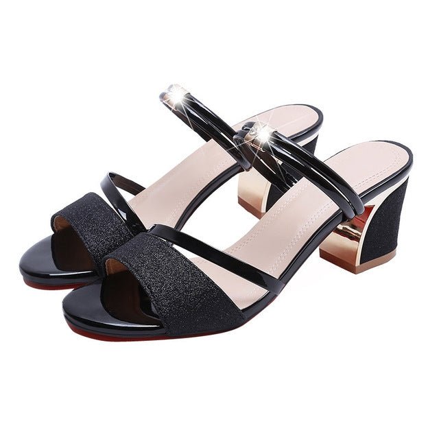 Thick With Open Toe Fish Mouth Sandals, Shoe Size:40(Black) - Mega Discount Store LebanonLebanon