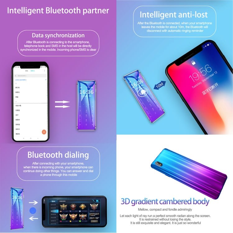 Ulcool V99, 1.54 inch, MTK6261D, Support Bluetooth Sync, Bluetooth Dial, FM, Anti - lost, GSM, Dual SIM (Blue) - Mega Discount Store LebanonLebanon
