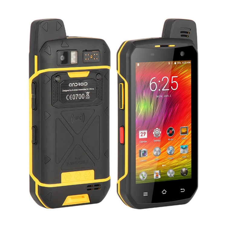UNIWA B6000 PTT Walkie Talkie Rugged Phone, 4GB+64GB, IP68 Waterproof Dustproof Shockproof, 5000mAh Battery, 4.7 inch Android 9.0 MTK6762 Octa Core up to 2.0GHz, Network: 4G, NFC, OTG (Yellow) - Mega Discount Store LebanonLebanon