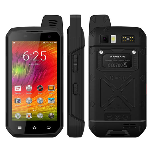 UNIWA B6000 PTT Walkie Talkie Rugged Phone, 4GB+64GB, IP68 Waterproof Dustproof Shockproof, 5000mAh Battery, 4.7 inch Android 9.0 MTK6762 Octa Core up to 2.0GHz, Network: 4G, NFC, OTG (Black) - Mega Discount Store LebanonLebanon