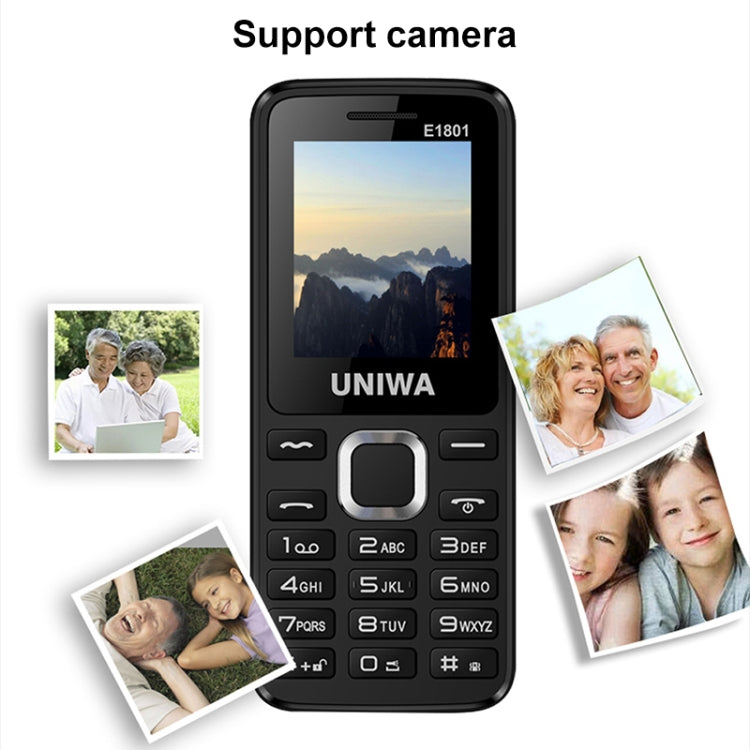 UNIWA E1801 Mobile Phone, 1.77 inch, 800mAh Battery, 21 Keys, Support Bluetooth, FM, MP3, MP4, GSM, Dual SIM(Blue) - Mega Discount Store LebanonLebanon