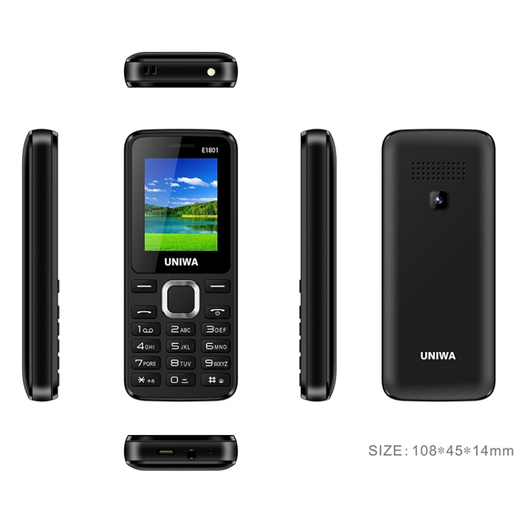 UNIWA E1801 Mobile Phone, 1.77 inch, 800mAh Battery, 21 Keys, Support Bluetooth, FM, MP3, MP4, GSM, Dual SIM(Blue) - Mega Discount Store LebanonLebanon