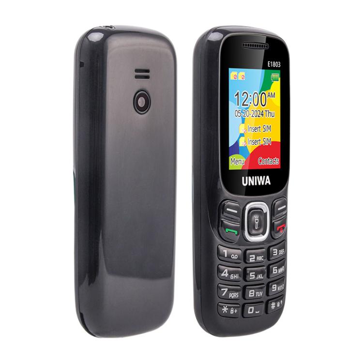 UNIWA E1803 Elder Keypad Phone, 1.77 inch SC6531E, LED Flashlight, 21 Keys, Network: 2G, EU Plug (Black) - Mega Discount Store LebanonLebanon