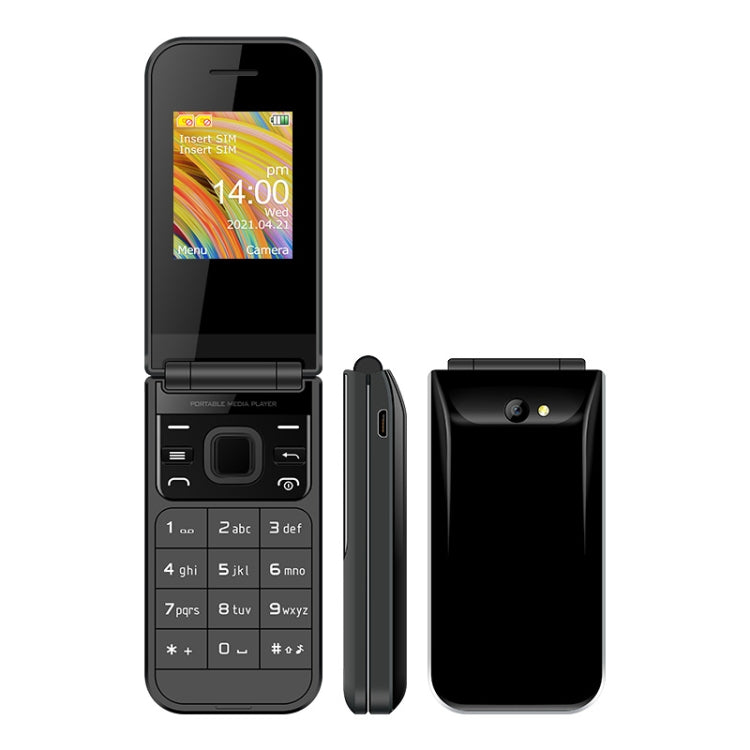UNIWA F2720 Flip Phone, 1.77 inch, SC6531E, Support Bluetooth, FM, GSM, Dual SIM(Black) - Mega Discount Store LebanonLebanon