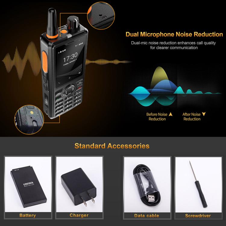 UNIWA F41 Rugged Phone, 1GB+8GB, 2.4 inch MediaTek MT6739 Quad Core, 4600mAh Battery, 21 Keys, Network: 4G (Black) - Mega Discount Store LebanonLebanon