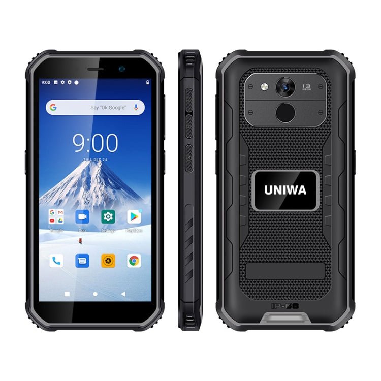 UNIWA F963 Rugged Phone, 3GB+32GB, IP68 Waterproof Dustproof Shockproof, 5.5 inch Android 10.0 MTK6739 Quad Core up to 1.25GHz, Network: 4G, NFC, OTG (Black Grey) - Mega Discount Store LebanonLebanon