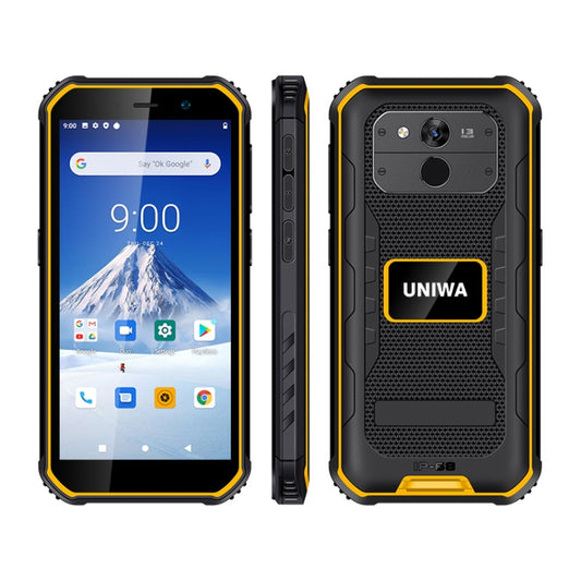 UNIWA F963 Rugged Phone, 3GB+32GB, IP68 Waterproof Dustproof Shockproof, 5.5 inch Android 10.0 MTK6739 Quad Core up to 1.25GHz, Network: 4G, NFC, OTG (Black Yellow) - Mega Discount Store LebanonLebanon