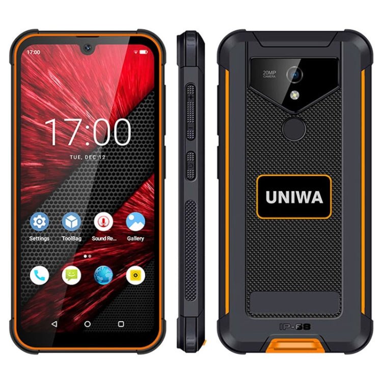 UNIWA F965 Pro Rugged Smart Phone, 6GB+128GB, 6 inch Android 13, MT6762 Octa Core, Network: 4G, NFC, PoC, SOS, AU Plug (Black+Orange) - Mega Discount Store LebanonLebanon