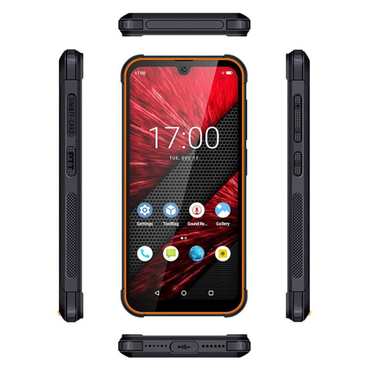 UNIWA F965 Pro Rugged Smart Phone, 6GB+128GB, 6 inch Android 13, MT6762 Octa Core, Network: 4G, NFC, PoC, SOS, AU Plug (Black+Orange) - Mega Discount Store LebanonLebanon