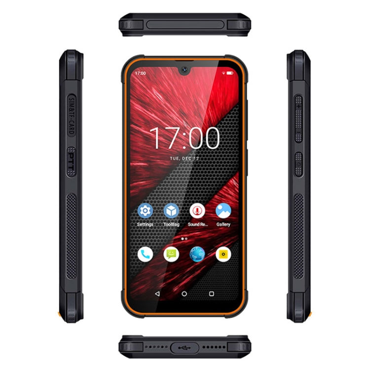 UNIWA F965 Pro Rugged Smart Phone, 6GB+128GB, 6 inch Android 13, MT6762 Octa Core, Network: 4G, NFC, PoC, SOS, EU Plug (Black+Orange) - Mega Discount Store LebanonLebanon