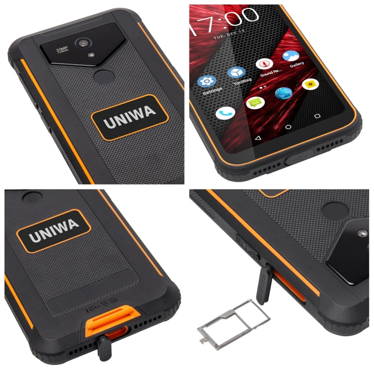 UNIWA F965 Pro Rugged Smart Phone, 6GB+128GB, 6 inch Android 13, MT6762 Octa Core, Network: 4G, NFC, PoC, SOS, EU Plug (Black+Orange) - Mega Discount Store LebanonLebanon