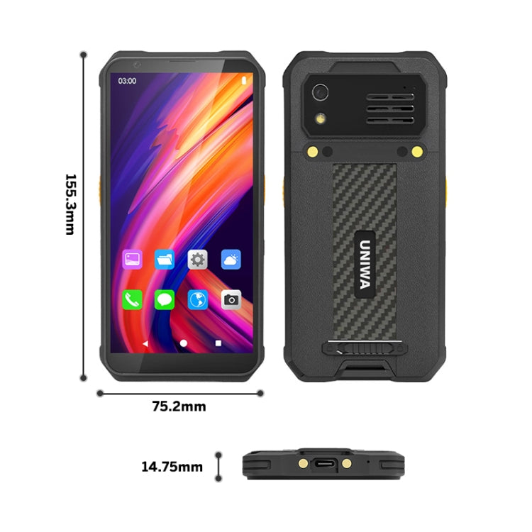 UNIWA M512 2D Scan Version Rugged Phone, 4GB+64GB, IP65 Waterproof Dustproof Shockproof, 4100mAh Battery, 5.7 inch Android 12 MTK6762 Octa Core up to 2.0GHz, Network: 4G, NFC (Black) - Mega Discount Store LebanonLebanon