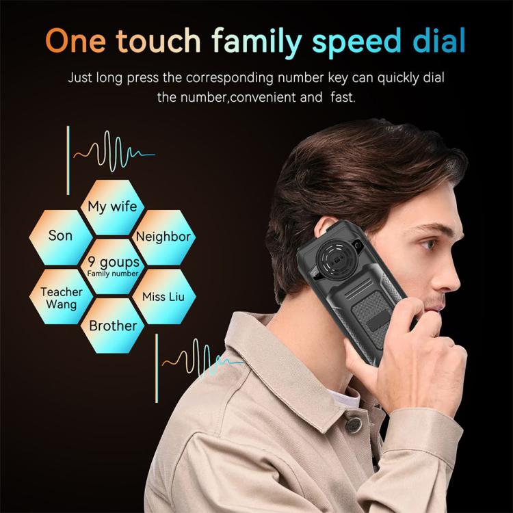 UNIWA M6000 Big Speaker Keypad Phone, 2.4 inch, Dual Flashlights, 21 Keys, SOS, FM, 4 SIM, GSM, Plug:AU Plug(Black) - Mega Discount Store LebanonLebanon