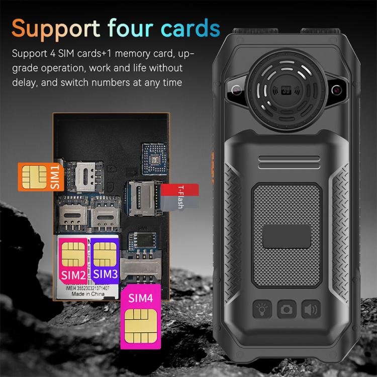 UNIWA M6000 Big Speaker Keypad Phone, 2.4 inch, Dual Flashlights, 21 Keys, SOS, FM, 4 SIM, GSM, Plug:UK Plug(Black) - Mega Discount Store LebanonLebanon