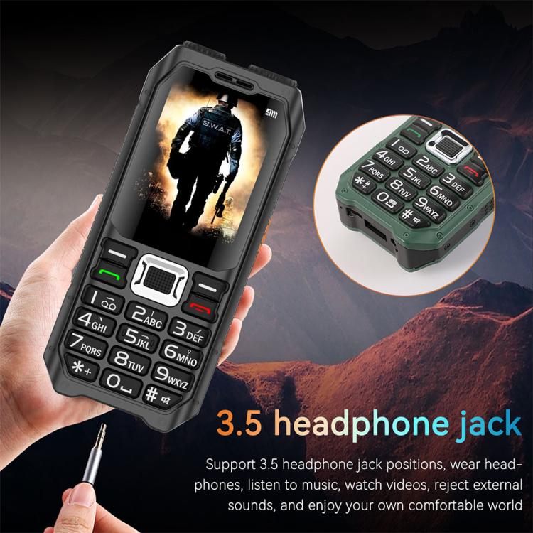 UNIWA M6000 Big Speaker Keypad Phone, 2.4 inch, Dual Flashlights, 21 Keys, SOS, FM, 4 SIM, GSM, Plug:UK Plug(Green) - Mega Discount Store LebanonLebanon