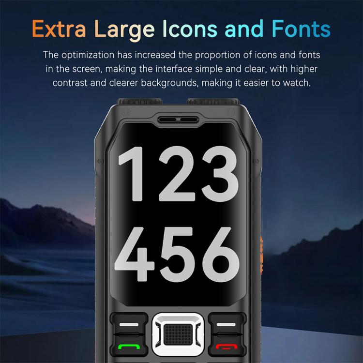 UNIWA M6000 Big Speaker Keypad Phone, 2.4 inch, Dual Flashlights, 21 Keys, SOS, FM, 4 SIM, GSM, Plug:US Plug(Black) - Mega Discount Store LebanonLebanon