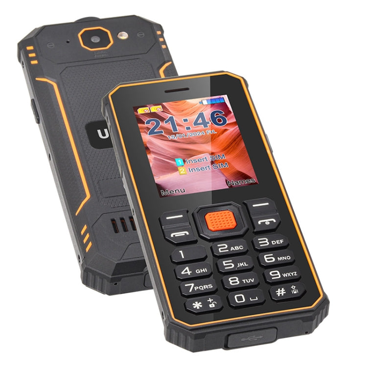 UNIWA S2 IP68 Rugged Keypad Phone, 2.4 inch Mediatek MT6261, 2500mAh Battery, 21 Keys, Network: 2G (Black+Orange) - Mega Discount Store LebanonLebanon