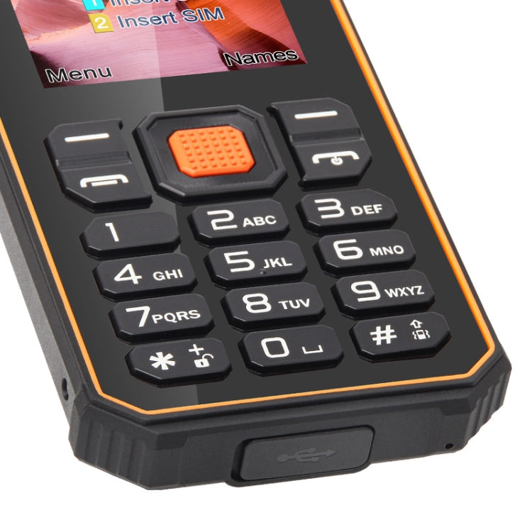 UNIWA S2 IP68 Rugged Keypad Phone, 2.4 inch Mediatek MT6261, 2500mAh Battery, 21 Keys, Network: 2G (Black+Orange) - Mega Discount Store LebanonLebanon