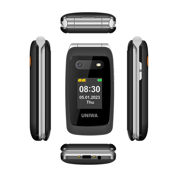 UNIWA V202T 4G Flip Style Phone, 2.4 inch Unisoc T107 Cat.1, SOS, FM, Dual SIM Cards, 21 Keys(Blue) - Mega Discount Store LebanonLebanon