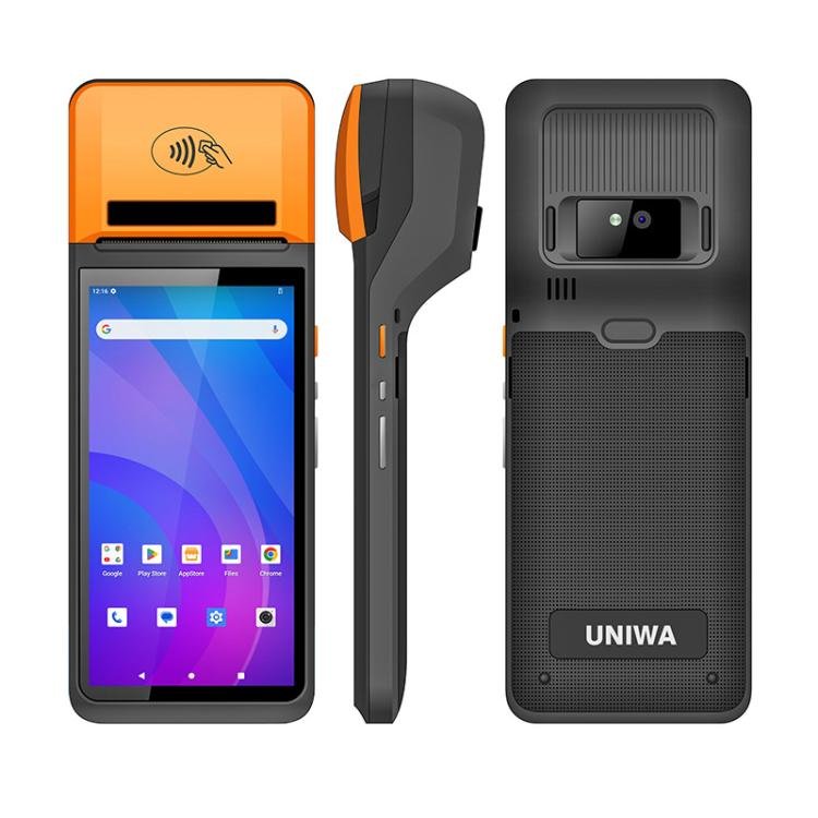 UNIWA V4P Standard Edition, 6 inch NFC Android 13 Smart Handheld POS Phone with Thermal Printer, 3GB+16GB, Unisoc SC9863a Octa Core, Network: 4G (Black) - Mega Discount Store LebanonLebanon