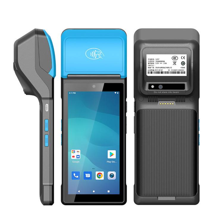 UNIWA V6P Thermal Label Printer Handheld PDA, 2GB+16GB, 5.45 inch Android 12 Mediatek MT6761 Quad Core, NFC, Network: 4G, Plug:UK Plug(Black Blue) - Mega Discount Store LebanonLebanon