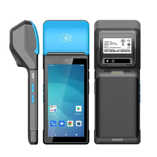 UNIWA V6P Thermal Label Printer Handheld PDA, 2GB+16GB, 5.45 inch Android 12 Mediatek MT6761 Quad Core, NFC, Network: 4G, Plug:UK Plug(Black Blue) - Mega Discount Store LebanonLebanon