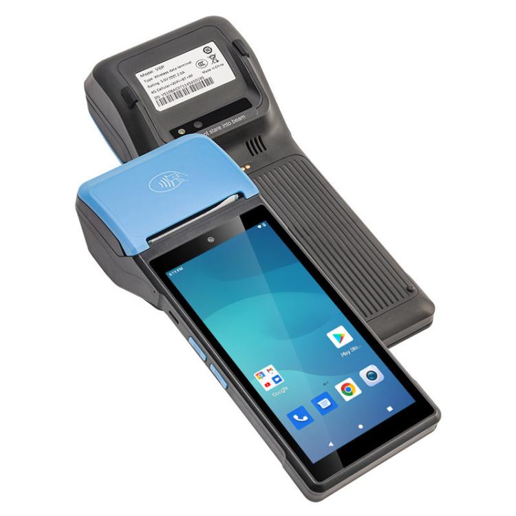 UNIWA V6P Thermal Label Printer Handheld PDA, 2GB+16GB, 5.45 inch Android 12 Mediatek MT6761 Quad Core, NFC, Network: 4G, Plug:US Plug(Black Blue) - Mega Discount Store LebanonLebanon