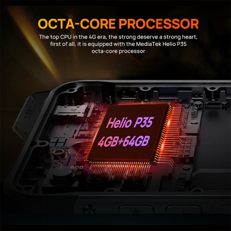 UNIWA W888 Explosion - proof Rugged Phone, 4GB+64GB, IP68 Waterproof Dustproof Shockproof, 5000mAh Battery, 6.3 inch Android 11 MTK6765 Helio P35 Octa Core up to 2.35GHz, Network: 4G, NFC, OTG(Black+Orange) - Mega Discount Store LebanonLebanon