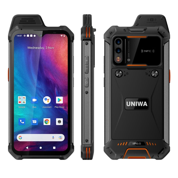 UNIWA W888 Explosion - proof Rugged Phone, 4GB+64GB, IP68 Waterproof Dustproof Shockproof, 5000mAh Battery, 6.3 inch Android 11 MTK6765 Helio P35 Octa Core up to 2.35GHz, Network: 4G, NFC, OTG(Black+Orange) - Mega Discount Store LebanonLebanon