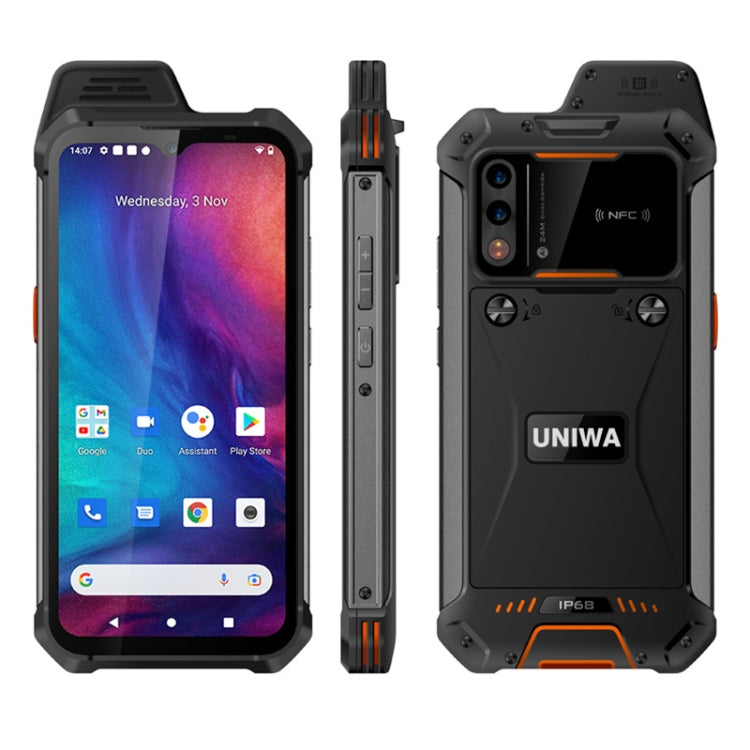 UNIWA W888 Standard Rugged Phone, 4GB+64GB, IP68 Waterproof Dustproof Shockproof, 5000mAh Battery, 6.3 inch Android 11 MTK6765 Helio P35 Octa Core up to 2.35GHz, Network: 4G, NFC, OTG(Black+Orange) - Mega Discount Store LebanonLebanon