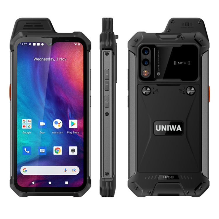 UNIWA W888 Standard Rugged Phone, 4GB+64GB, IP68 Waterproof Dustproof Shockproof, 5000mAh Battery, 6.3 inch Android 11 MTK6765 Helio P35 Octa Core up to 2.35GHz, Network: 4G, NFC, OTG(Black) - Mega Discount Store LebanonLebanon