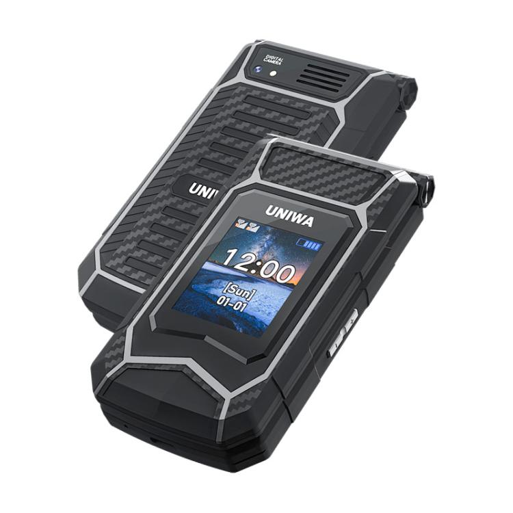 UNIWA X29 Keypad Flip Rugged Phone, 2.8 inch + 1.77 inch Double Screen, MT6261D, Network: 2G, Plug:US Plug(Black Grey) - Mega Discount Store LebanonLebanon