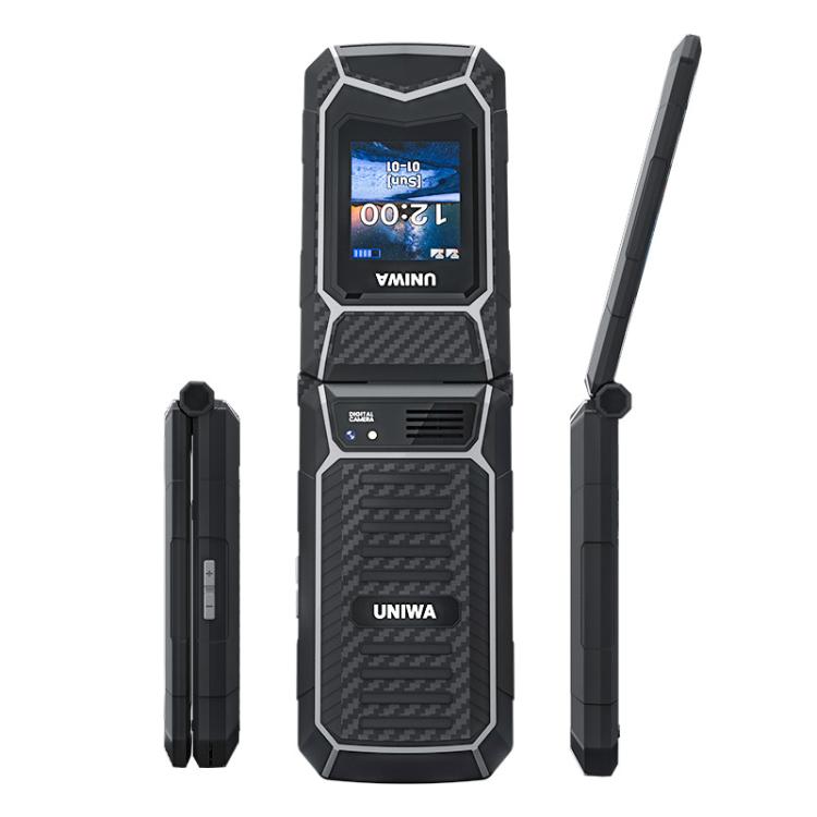UNIWA X29 Keypad Flip Rugged Phone, 2.8 inch + 1.77 inch Double Screen, MT6261D, Network: 2G, Plug:US Plug(Black Grey) - Mega Discount Store LebanonLebanon