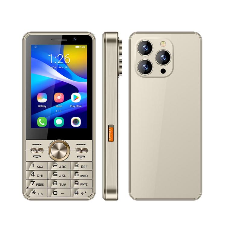UNIWA XS17 Feature Phone, 2GB+16GB, 3.5 inch Android 8.1 MT6737M Quad Core, Network: 4G, Dual SIM Card (Gold) - Mega Discount Store LebanonLebanon