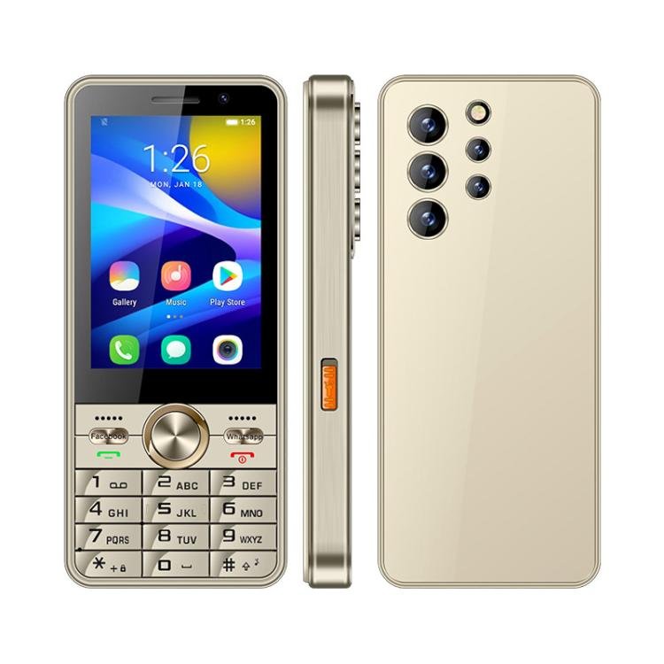 UNIWA XS24 Keypad Phone, 2GB+16GB, 3.5 inch Android 8.1 Mediatek MT6737M Quad Core, Flashlights, Network: 4G, Support Google Store, Plug:EU Plug(Gold) - Mega Discount Store LebanonLebanon