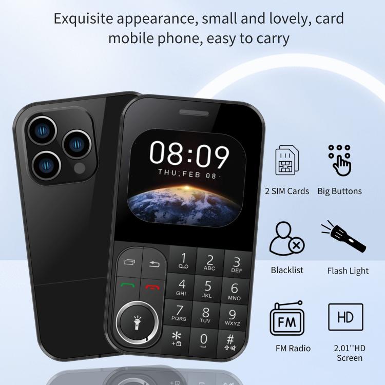 V9 Card Mobile Phone, 2.01 inch, MTK6261D, Support Bluetooth, FM, Torch, GSM, Dual SIM (Gold) - Mega Discount Store LebanonLebanon