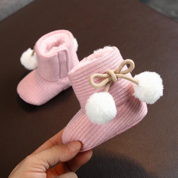 Winter Baby 0 - 1 Year Old Newborn Soft Bottom Plus Velvet Toddler Shoes, Size:Inner Length 11cm(Pink) - Mega Discount Store LebanonLebanon