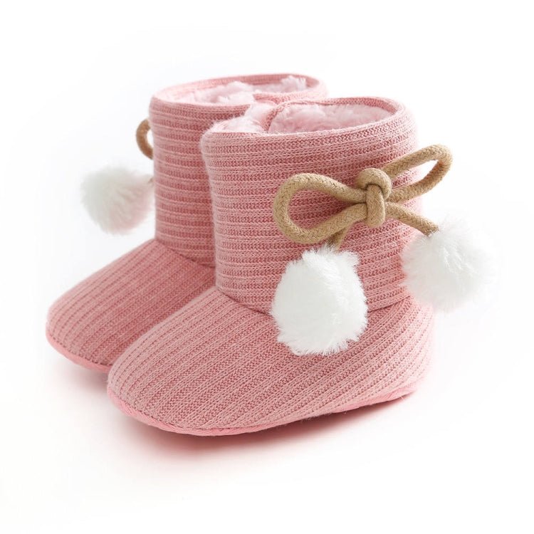 Winter Baby 0 - 1 Year Old Newborn Soft Bottom Plus Velvet Toddler Shoes, Size:Inner Length 11cm(Pink) - Mega Discount Store LebanonLebanon