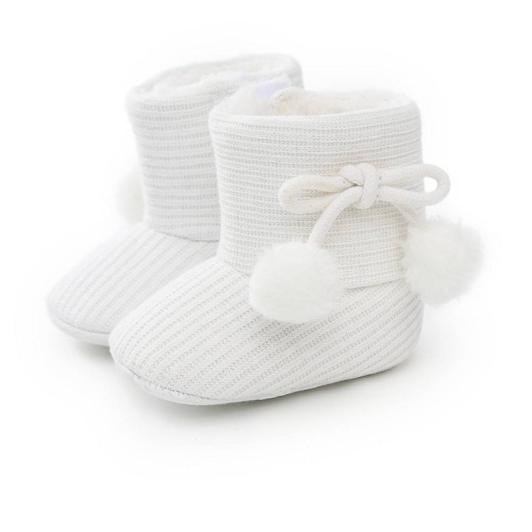 Winter Baby 0 - 1 Year Old Newborn Soft Bottom Plus Velvet Toddler Shoes, Size:Inner Length 11cm(White) - Mega Discount Store LebanonLebanon