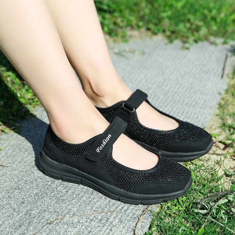 Women Casual Mesh Flat Shoes Soft Sneakers, Size:40(Black) - Mega Discount Store LebanonLebanon