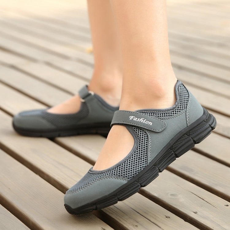 Women Casual Mesh Flat Shoes Soft Sneakers, Size:40(Dark gray) - Mega Discount Store LebanonLebanon