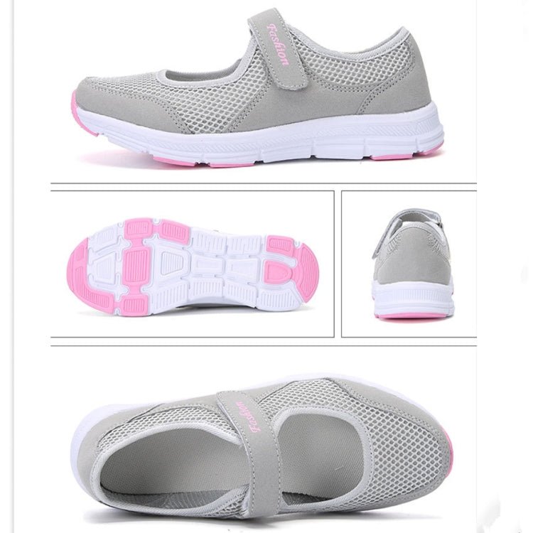 Women Casual Mesh Flat Shoes Soft Sneakers, Size:40(Gray) - Mega Discount Store LebanonLebanon