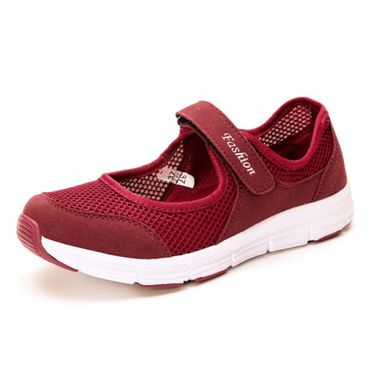 Women Casual Mesh Flat Shoes Soft Sneakers, Size:40(Red) - Mega Discount Store LebanonLebanon