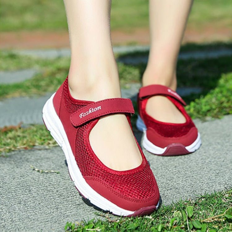 Women Casual Mesh Flat Shoes Soft Sneakers, Size:40(Red) - Mega Discount Store LebanonLebanon