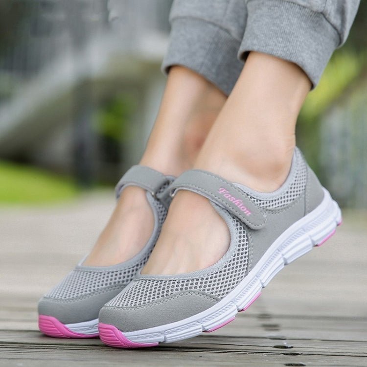 Women Casual Mesh Flat Shoes Soft Sneakers, Size:42(Gray) - Mega Discount Store LebanonLebanon