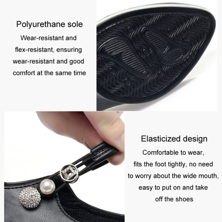 Women High Heels Comfortable Small Heel Temperament Waterproof Platform One Buckle Shoes, Size: 37(Beige) - Mega Discount Store LebanonLebanon
