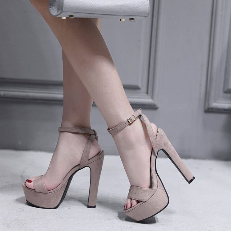 Women Sexy High Heels Chunky 14cm Waterproof Platform Sandals Show Shoes, Size: 40(Black) - Mega Discount Store LebanonLebanon