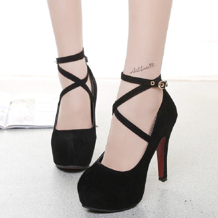 Women Shoes Round Toe Stiletto High Heels, Size:36(Black) - Mega Discount Store LebanonLebanon