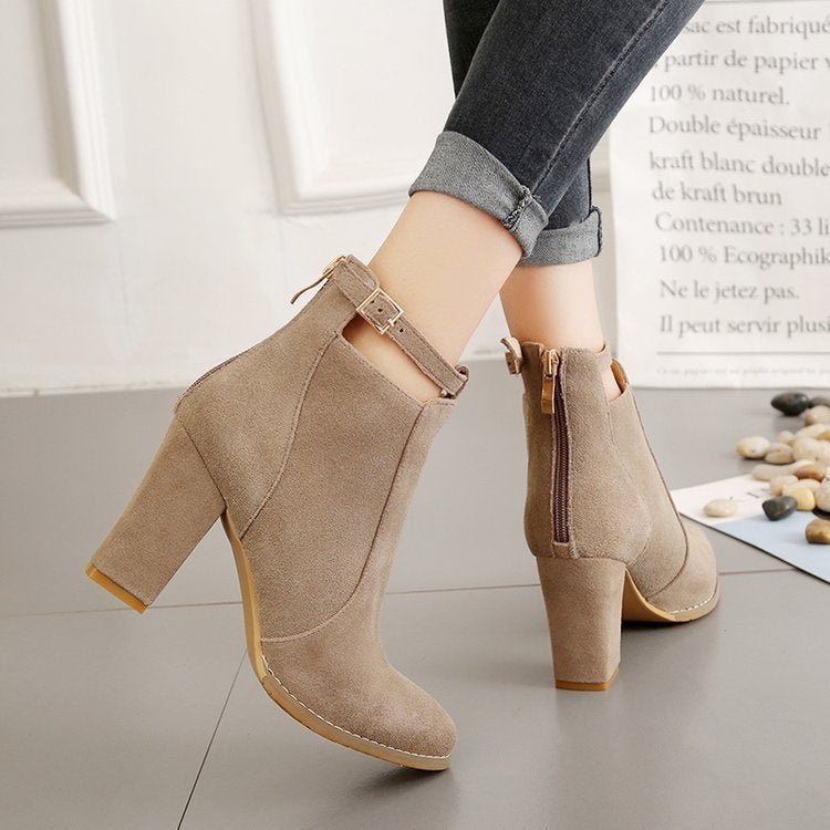 Women Shoes Suede Boots Pointed High Heels, Size:36(Black) - Mega Discount Store LebanonLebanon